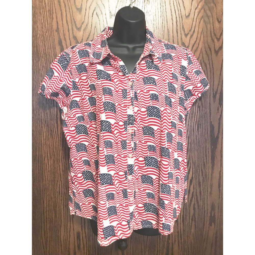 Angelique American Flag button up shirt